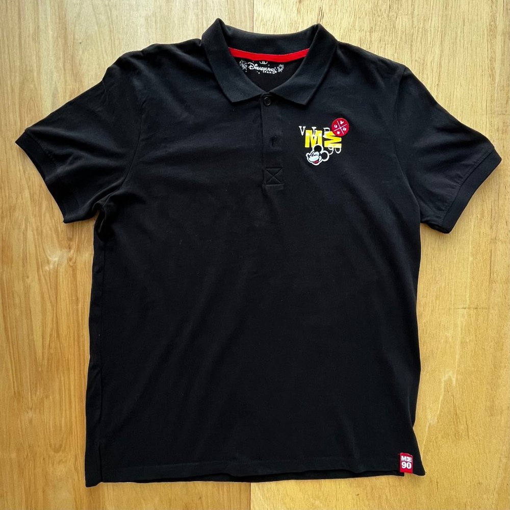 DISNEYLAND PARIS MOUSE PARTY VIP 90 Women’s Black Polo Shirt sz XL NWT